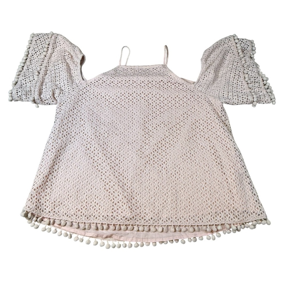 By Together crochet cold shoulder top size large casual flowy boho